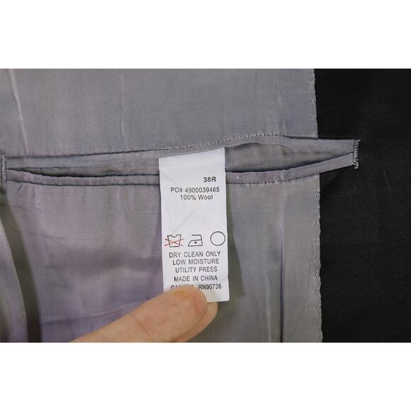 Calvin Klein Black Formal Tuxedo Blazer Jacket Wool 38R - Picture 9 of 9